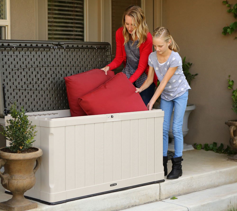 Heavy-Duty LIFETIME 60186 Outdoor Storage Deck Box, 116 Gallon, Desert Sand/Brown