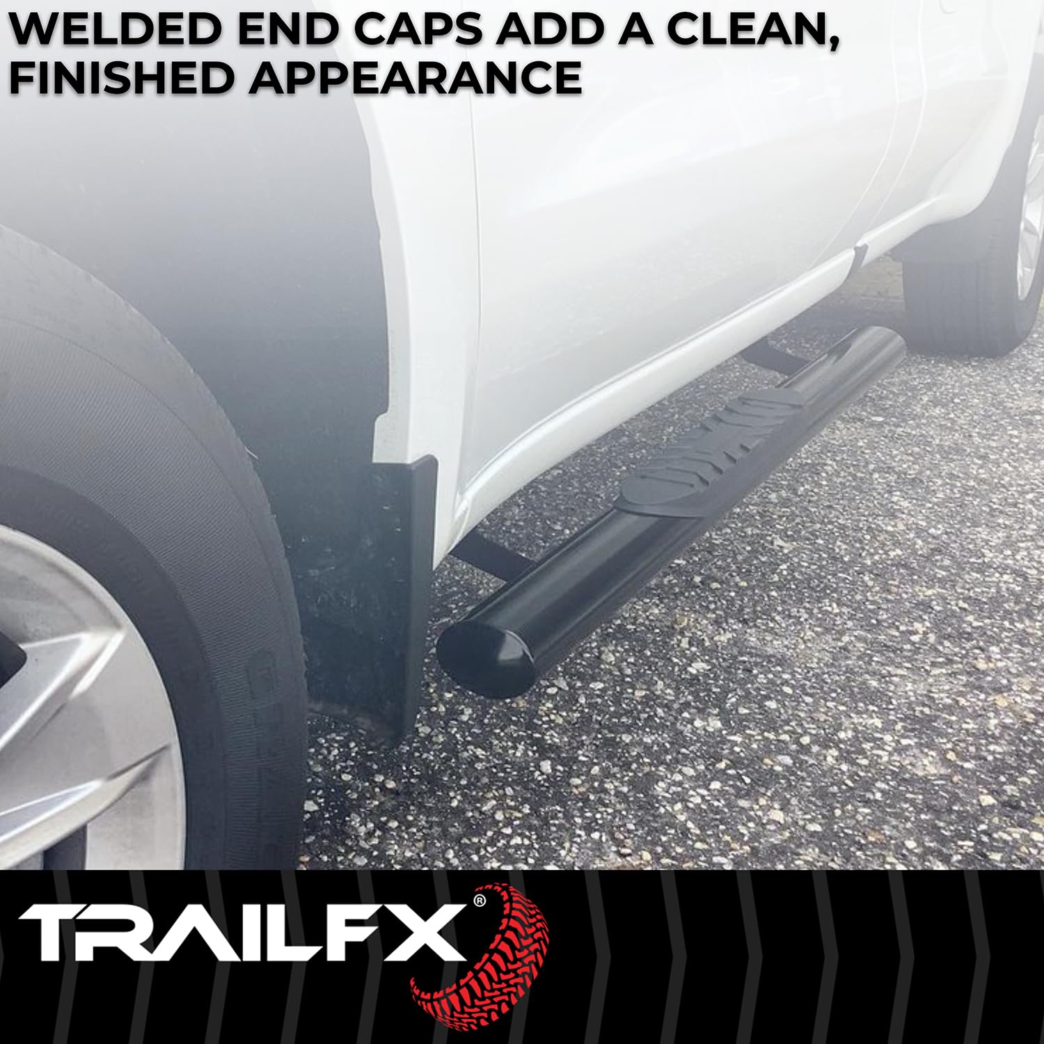 TrailFX Side Steps Nerf Bar Fits Ram 1500 Standard Cab 2011–2018 Black Powder Coated Mild Steel Rocker Panel Mount 4-Inch Oval Straight Set of 2 Truck Running Boards TrailFX A1535B