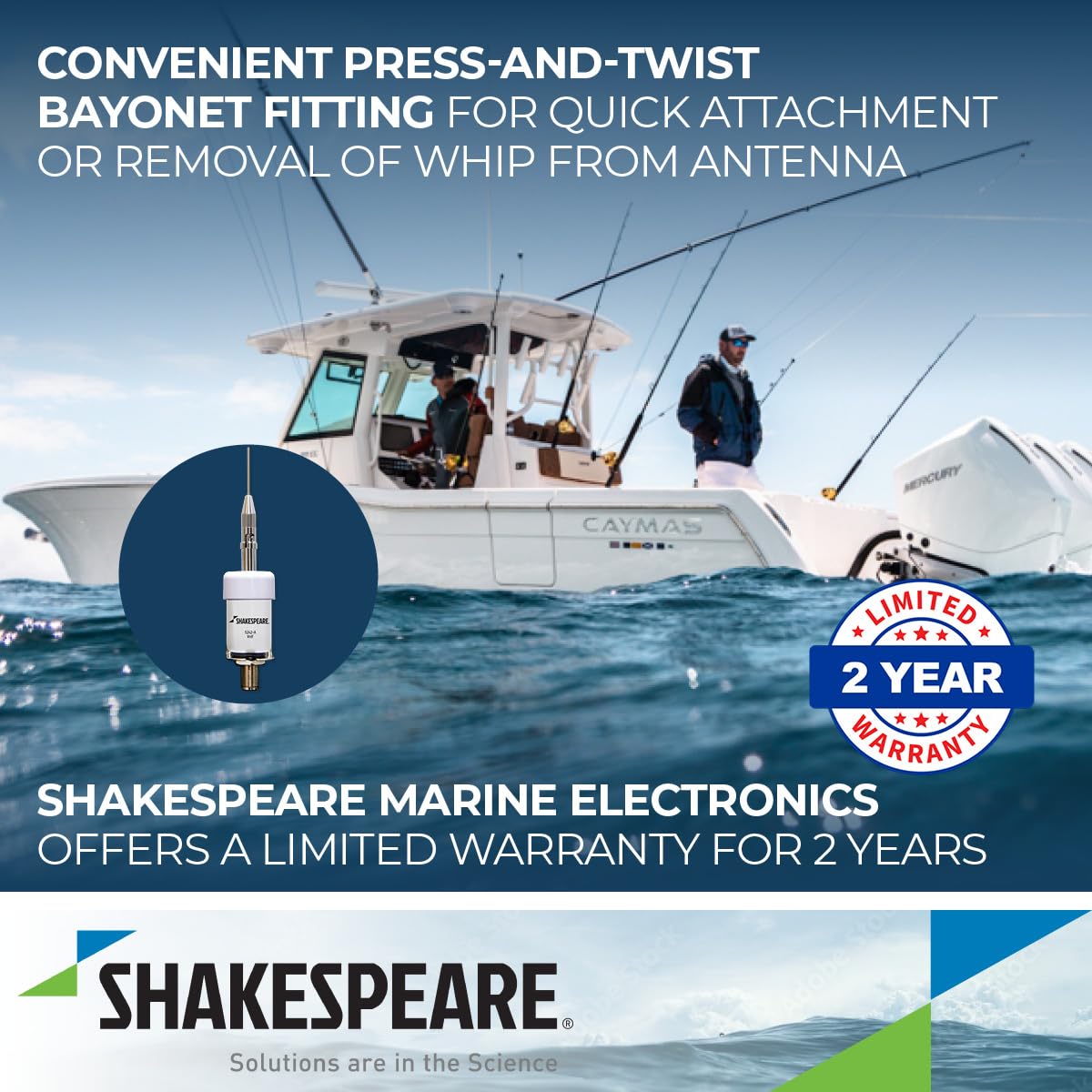 36" Shakespeare 5242-A Stainless Steel Antenna with Quick Disconnect