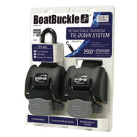 G2 BoatBuckle Retractable Tie-Down Transom (Black), 1 Pair, 2 x 43-Inch