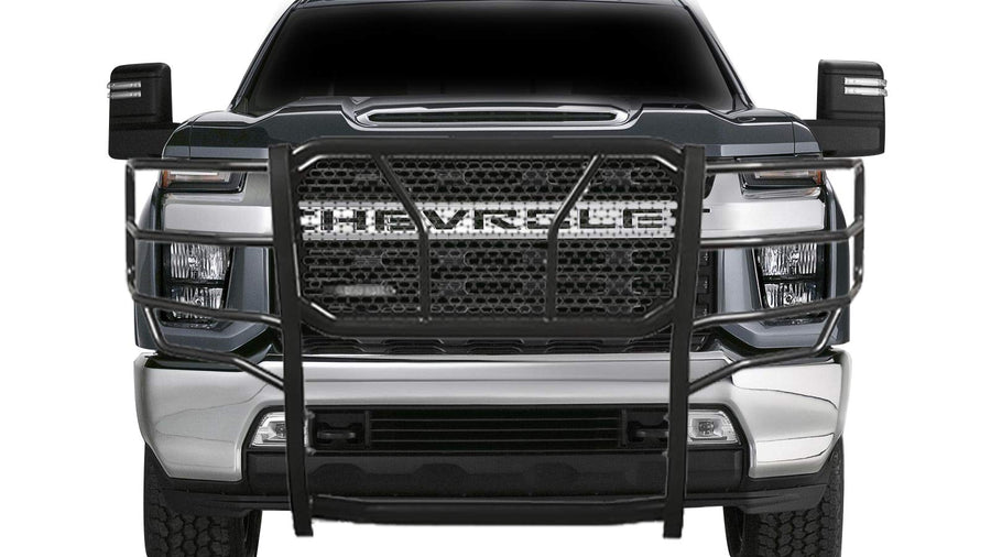 RUGGED Black Horse Heavy Duty Grille Brush Bumper Guard Modular Black Compatible with 2020-2024 Chevrolet Silverado 3500 HD|2020-2024 Chevrolet Silverado 2500 HD-RU-CHSI30-B