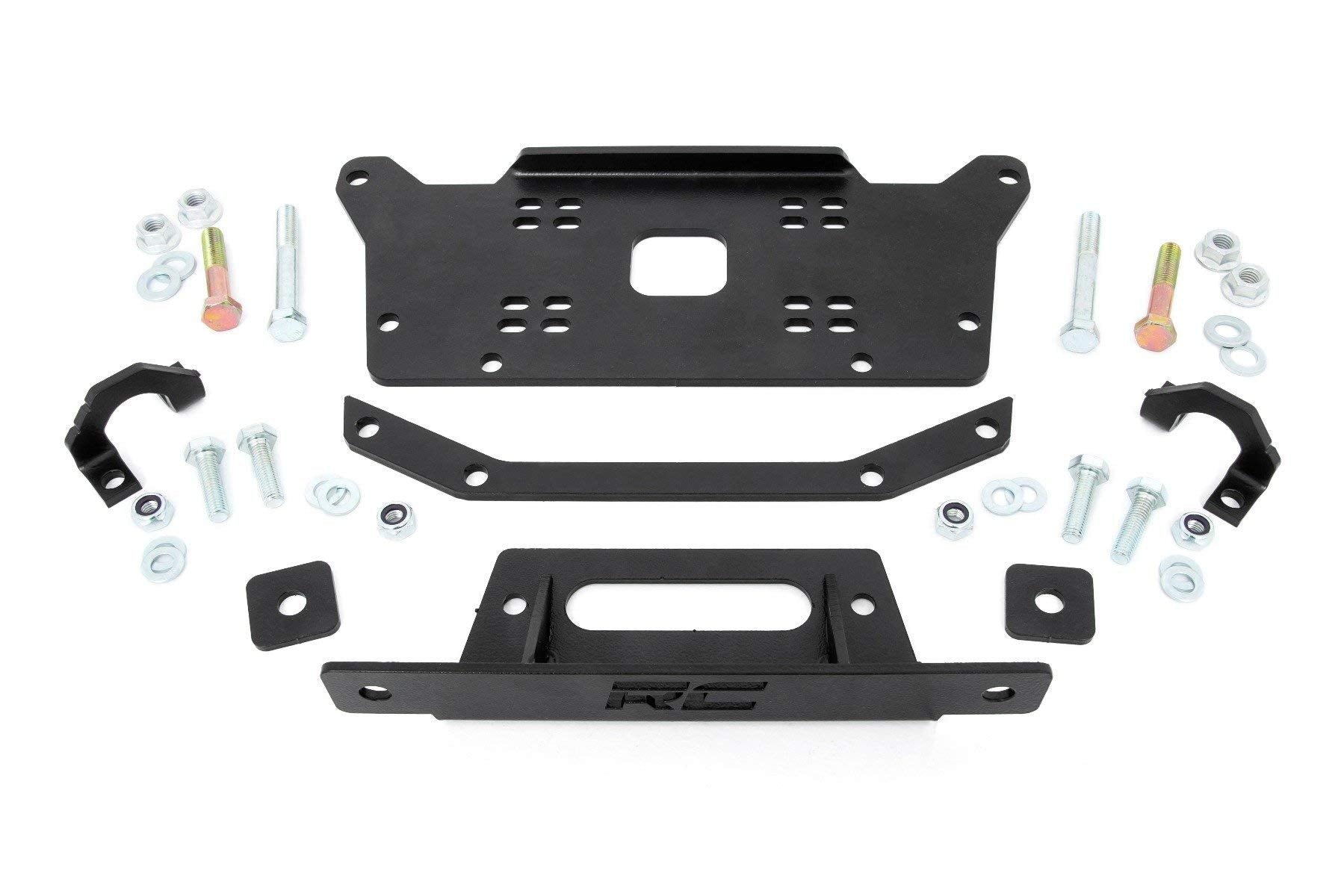 Rough Country Winch Mounting Plate for 19-21 Honda Talon - 92029, Black