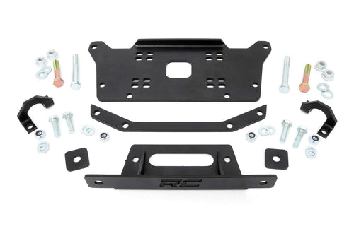 Rough Country Winch Mounting Plate for 19-21 Honda Talon - 92029, Black
