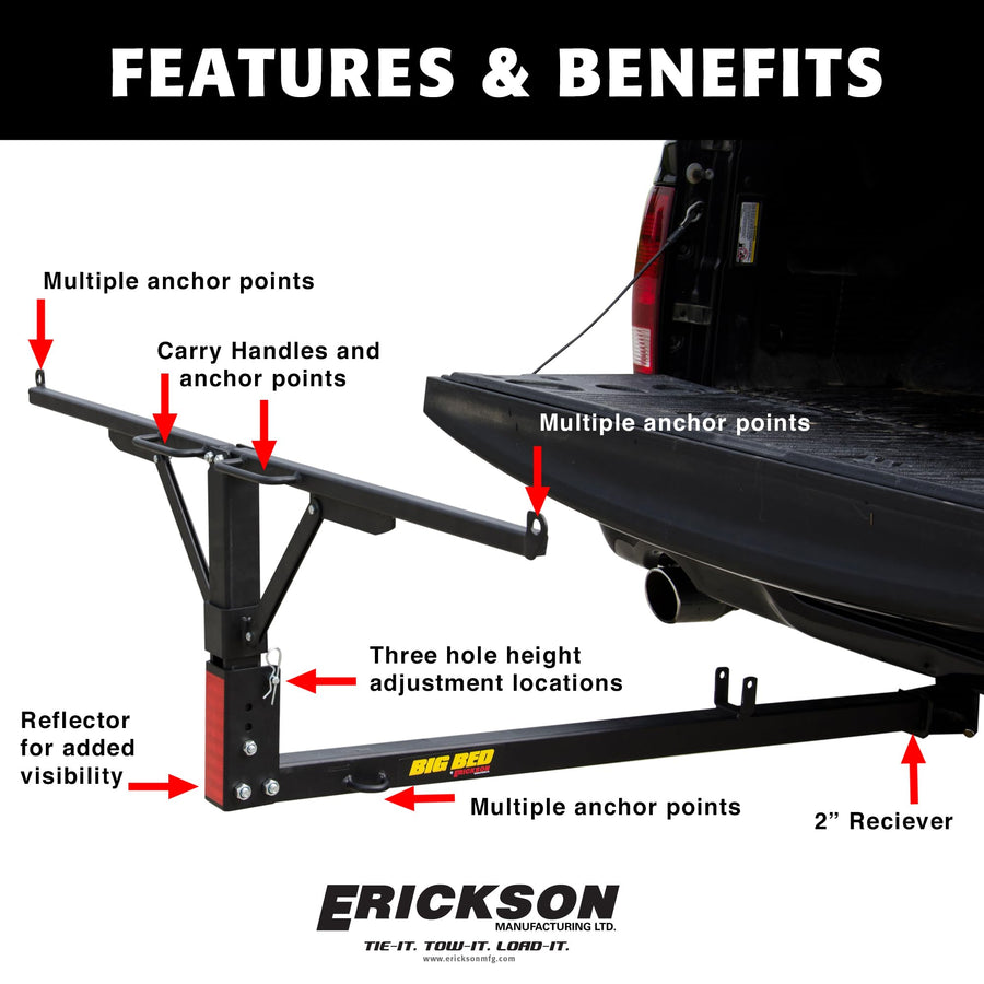 Pick-Up bed Extender Erickson 07600 (Big Bed Senior, 400 lb. rated)