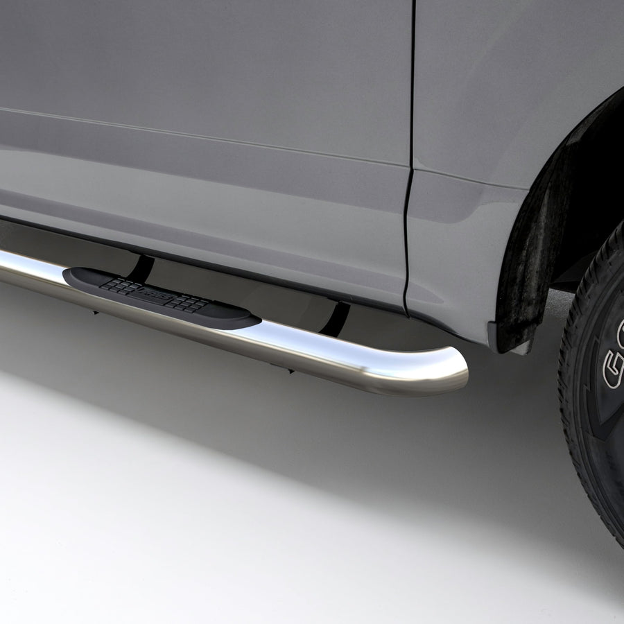 3-Inch Round Polished Stainless Steel ARIES Nerf Bars, No-Drill, Fits Select Ford F-150