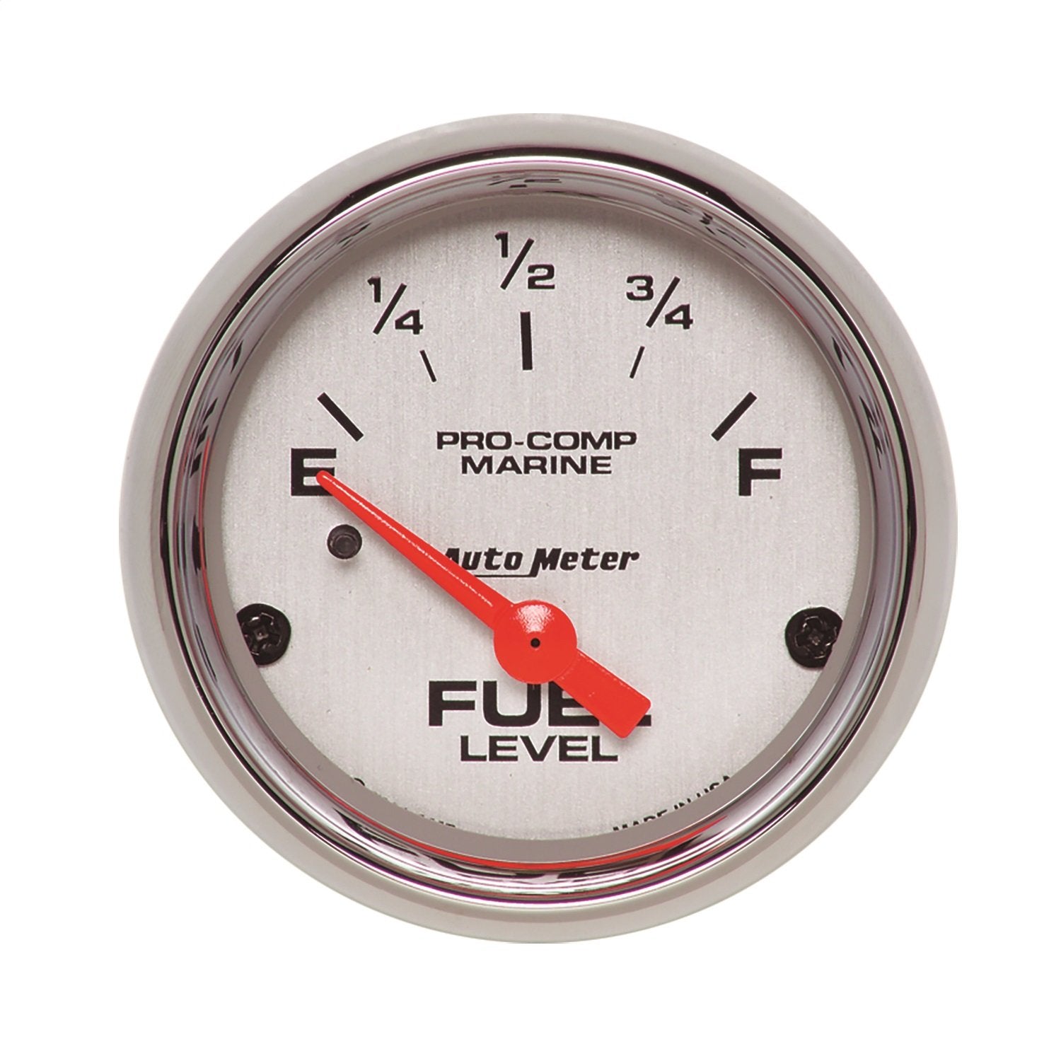 AutoMeter Fuel Level Gauge, 2 1/16", 240Ωe to 33Ωf, Elec, Marine Chrome (200760-35), Multi