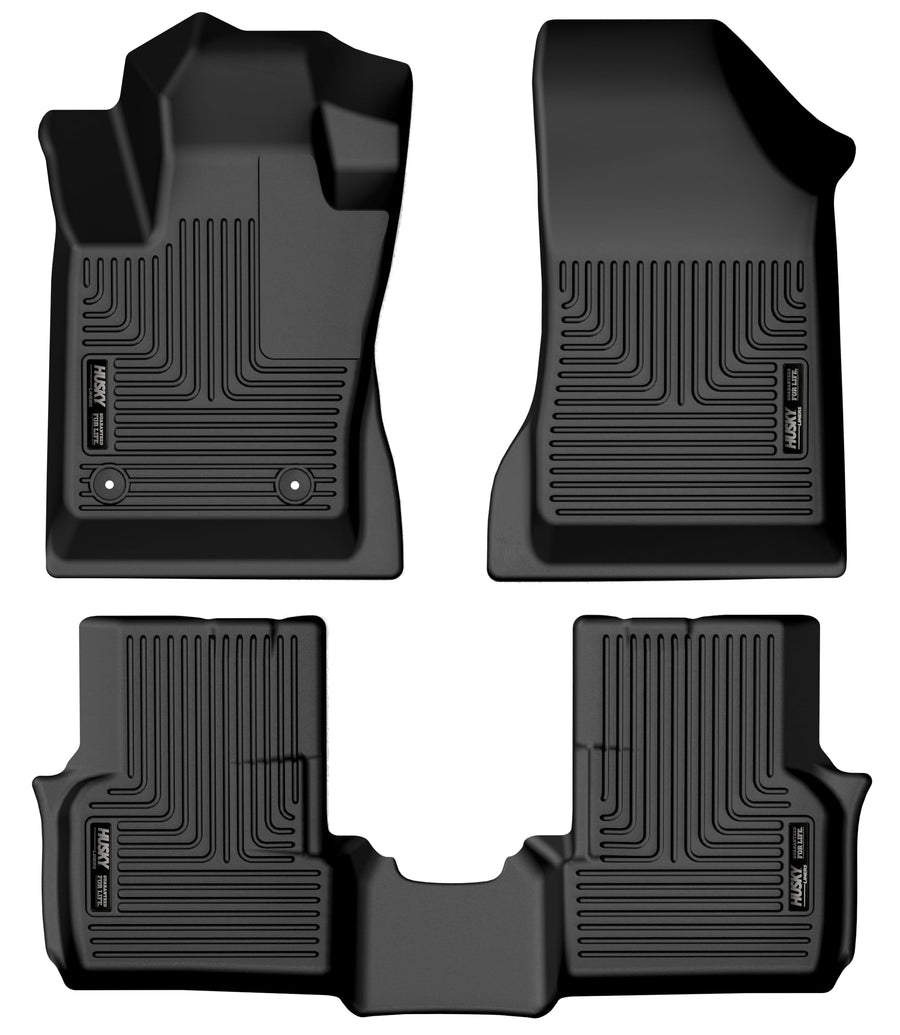 Weatherbeater Husky Liners Floor Mats | Fits 2024-2025 Dodge Hornet | Front & 2nd Row, 3-pc Black - 99461