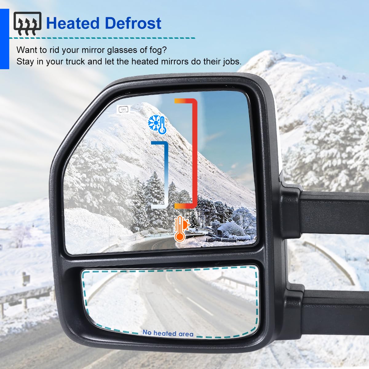 Spec-D Tuning Chrome Heated Power Telescopic Smoke Towing Mirrors Compatible with 1999-2016 Ford F-250, F-350, F-450 Super Duty Left + Right Pair
