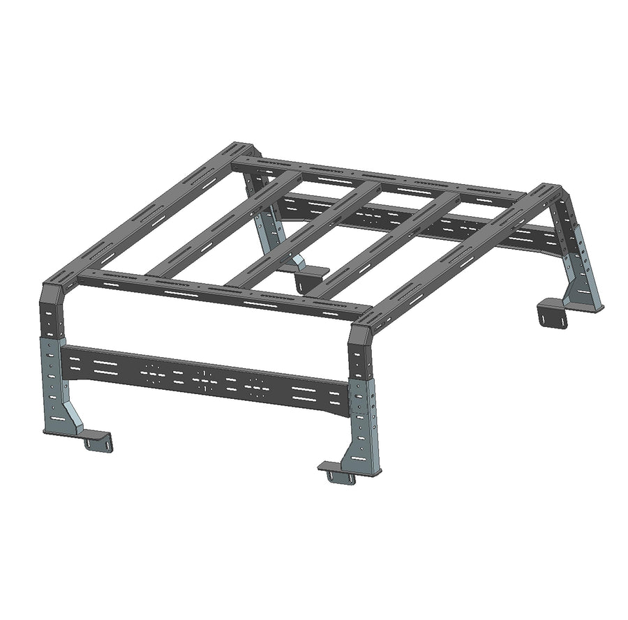 Overland Black Horse Bed Rack Black Compatible with 2015-2024 Chevrolet Colorado|2005-2024 Toyota Tacoma|2019-2024 Ford Ranger|2005-2024 Nissan Frontier-TR08B