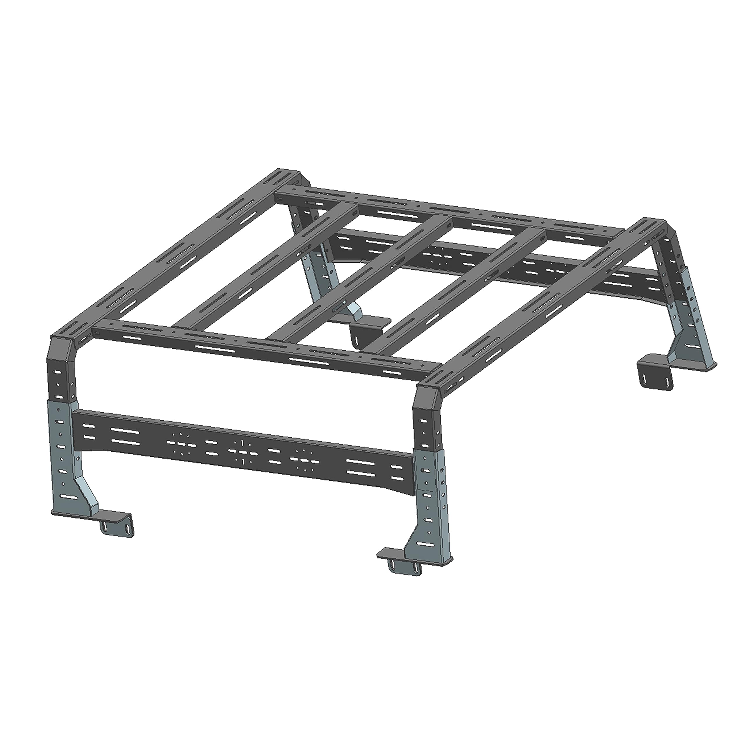 Overland Black Horse Bed Rack Black Compatible with 2020-2024 Jeep Gladiator-TR09B