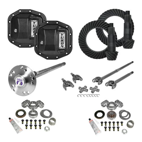 Yukon Stage 4 Re-Gear Kit w/Diff Covers for Jeep Dana 30/35, 4340 Chromoly Fr/Rr Axles, 4.88 Ratio, 24 Spline, Compatible with Jeep JL Non-Rubicon, YGK074STG4