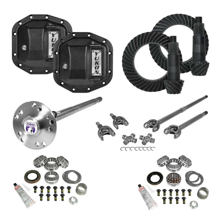 Stage 4 Yukon Re-Gear Kit w/Diff Covers for Dana 30/35, 4340 Chromoly Fr/Rr Axles, 5.13 Ratio, 24 Spline, Compatible with Jeep JL Non-Rubicon, YGK075STG4