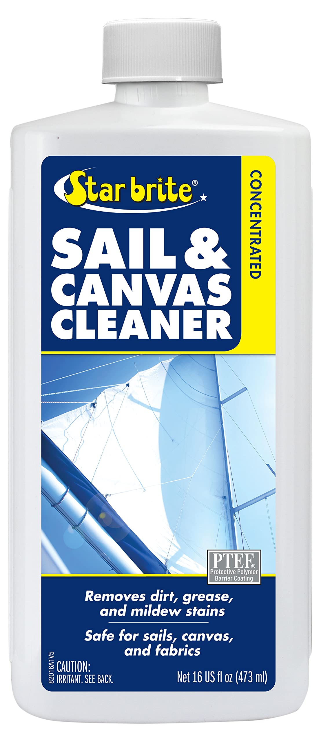 Star Brite Sail & Canvas Cleaner Concentrated - Specially Formulated for All Natural & Synthetic Fabrics - Deep Cleans, Protects, Deodorizes - 16 Oz Concentrate Makes 64 OZ of Cleaner (082016)