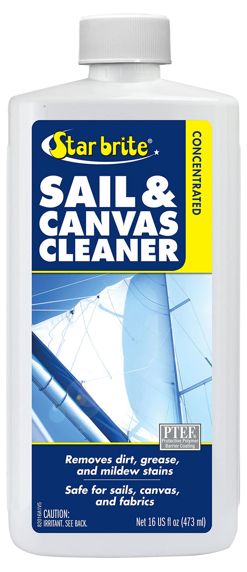 Star Brite Sail & Canvas Cleaner Concentrated - Specially Formulated for All Natural & Synthetic Fabrics - Deep Cleans, Protects, Deodorizes - 16 Oz Concentrate Makes 64 OZ of Cleaner (082016)