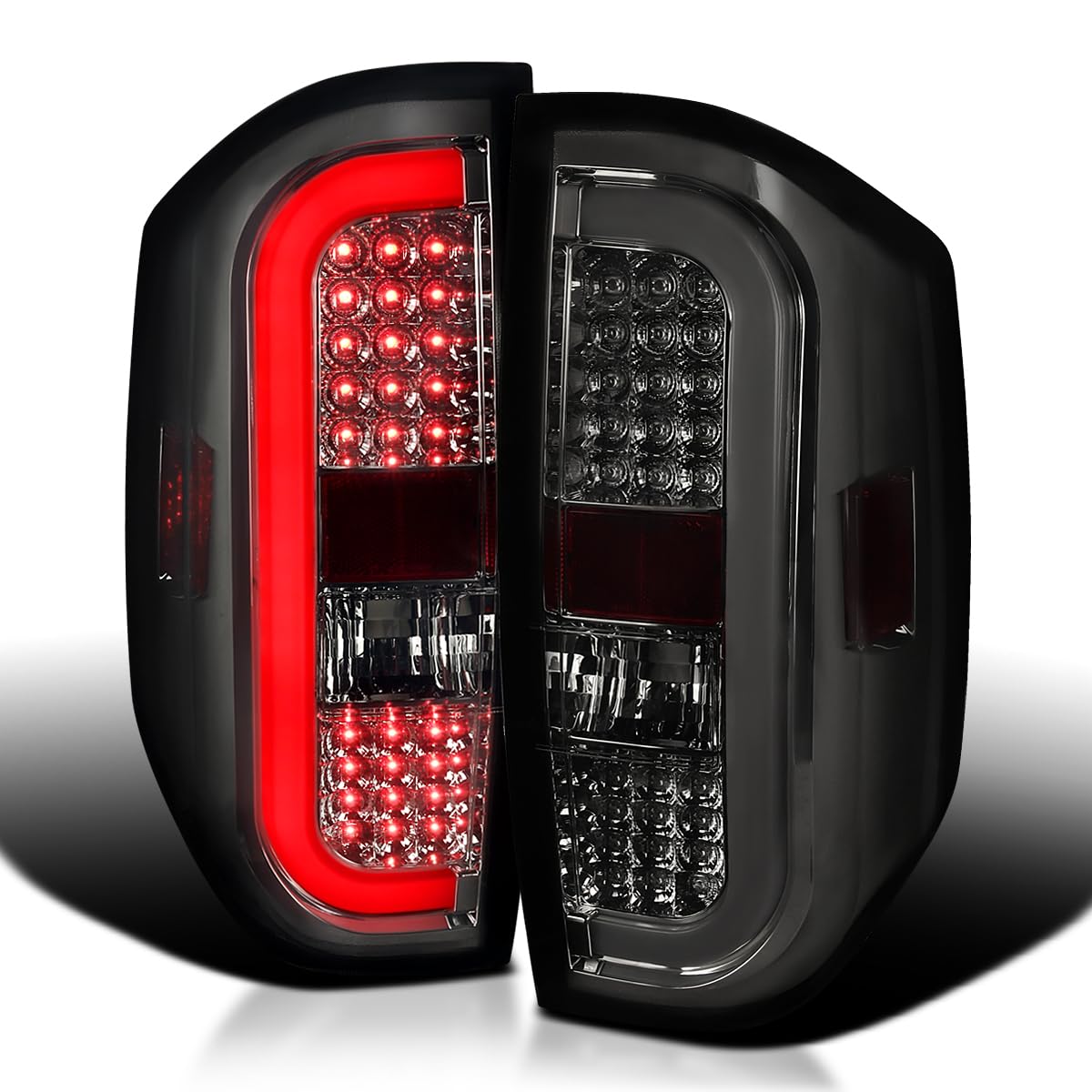 Smoke LED Sequential Tail Lights Spec-D Tuning Compatible with 2014-2021 Toyota Tundra, Left + Right Pair Assembly