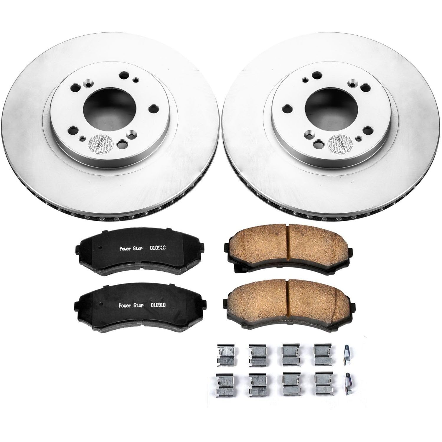 Coated Brake Rotor and Ceramic Brake Pads Power Stop CRK5258 - Front For Mitsubishi Endeavor 2004-2008, Mitsubishi Endeavor 2010-2011 [Model Specific]