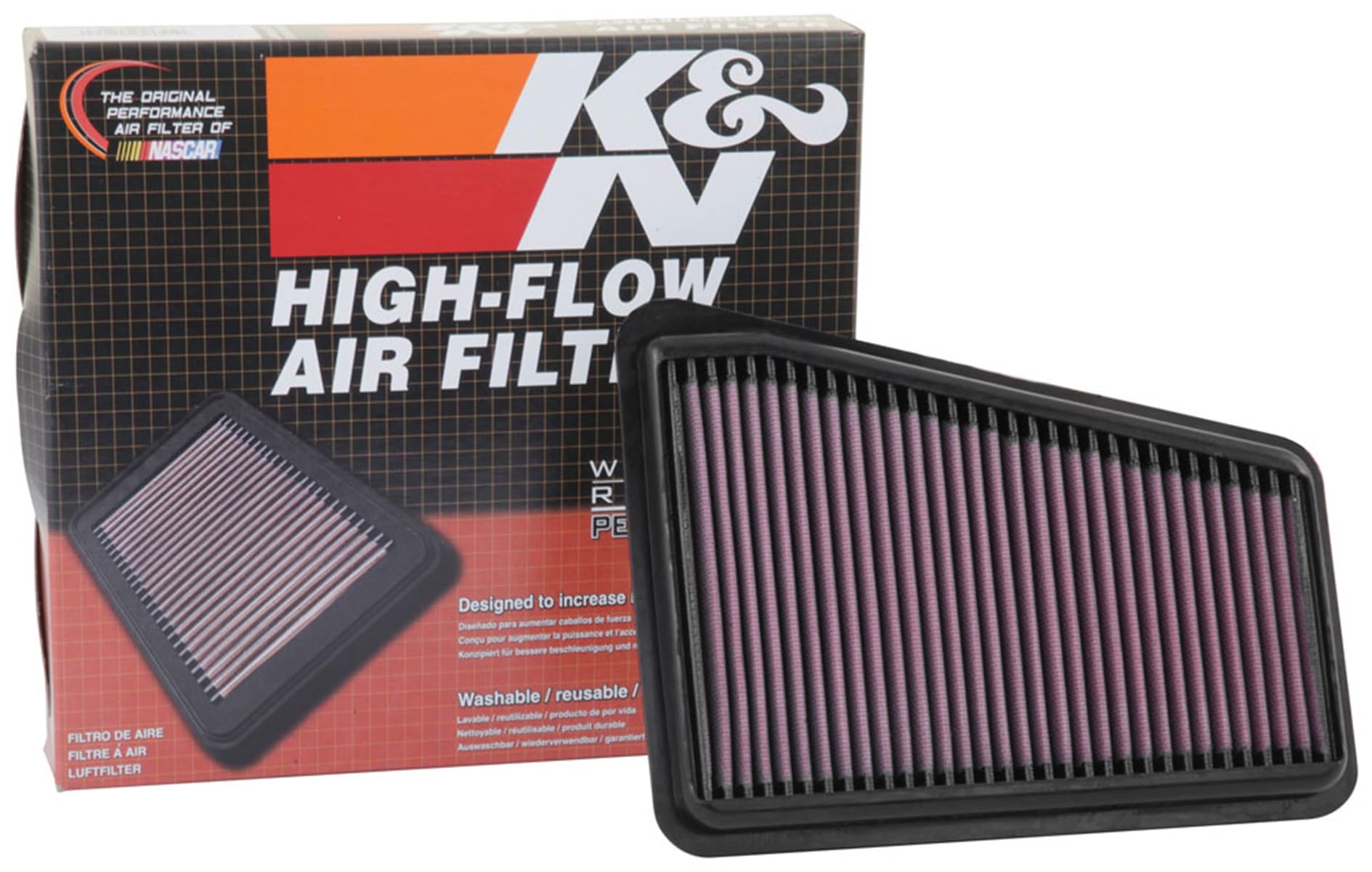 High-Flow K&N Original Lifetime Engine Air Filter: Increase Power: Premium, Washable: Compatible with 2018-2025 Genesis/Kia: G70, Stinger 33-5068
