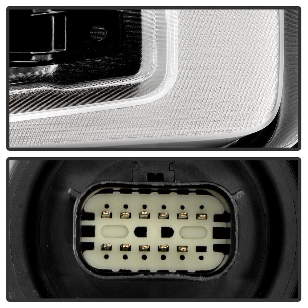 Chevy Silverado 22-24 1500 (Trail Boss RST W/Rally Edition) Spyder (POE) LED Reflector with LED Signature DRL and Amber Tracer Animation Black Bezel Headlight - OE Black Right