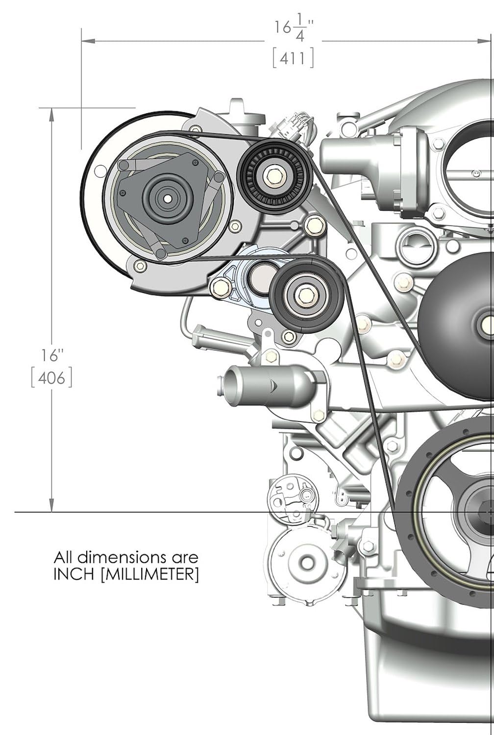 20-140 Holley LS A/C Accessory Drive Kit - Includes R4 A/C Compressor, Tensioner, & Pulleys