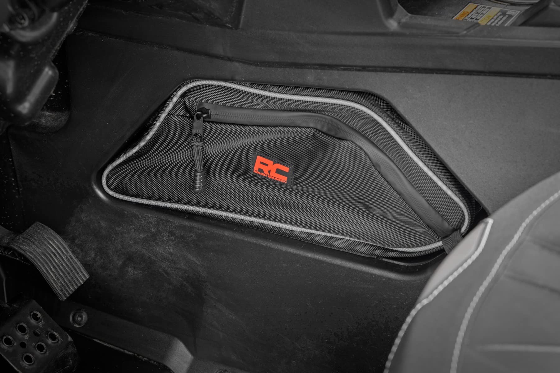 Center Console Storage Bag Rough Country for Polaris General XP4 1000 2016+ - Water & Dust Resistant UTV Storage Organizer with Dual Zippers