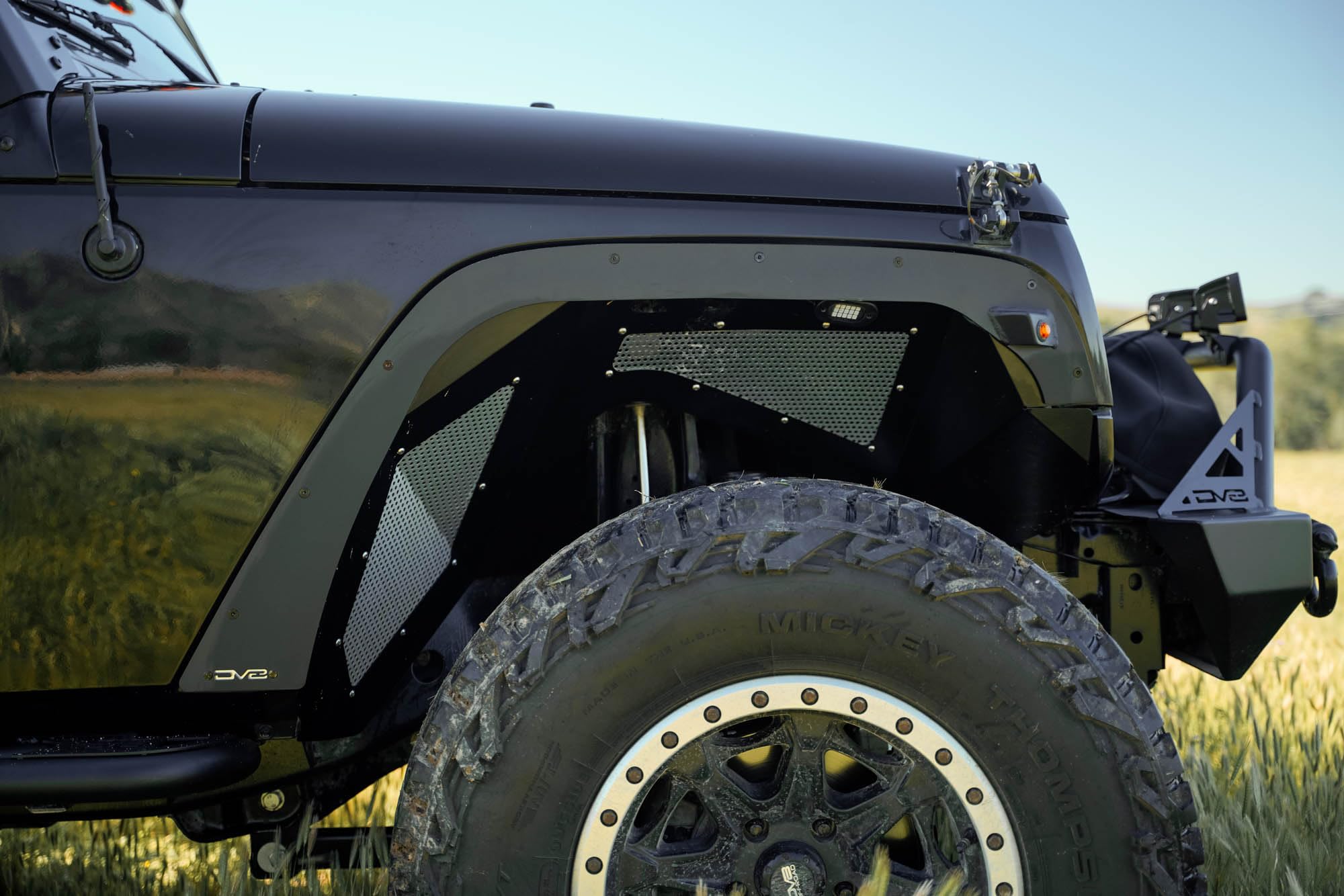 Fender Flare Deletes DV8 Offroad for 2007-2018 Jeep Wrangler JK | Offers Max Tire Clearance for Articulation | Included Plug & Play Amber Side Marker Lights | Micro-Texture Black Powder Coat | Steel