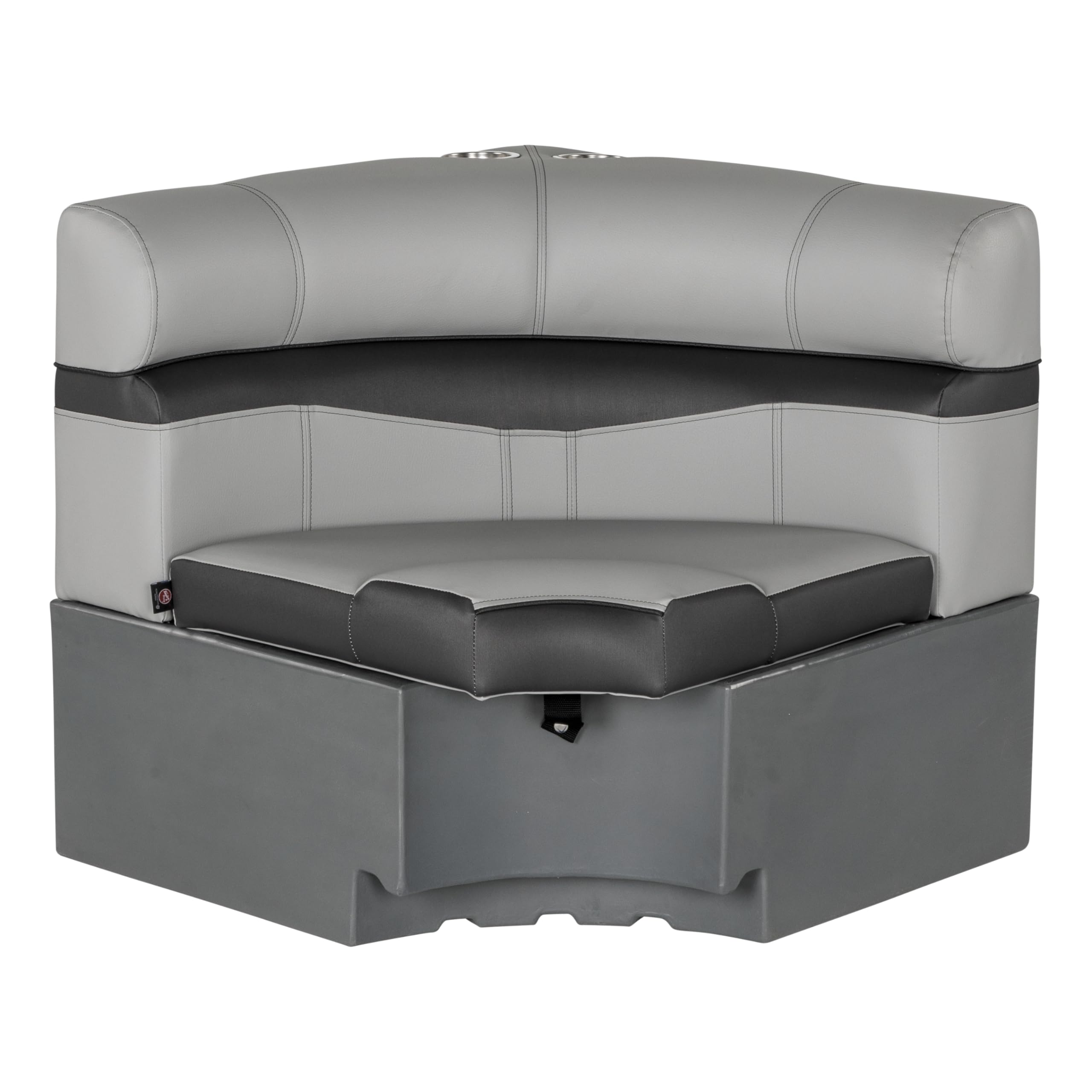 Lippert 32" Square Rockport Series Pontoon Corner Seat, Measures 32" L x 32" W x 30" H, Marine-Grade Vinyl, High-Density Foam, Easy Installation, Fits Most Pontoons, River Rock – 20221094114