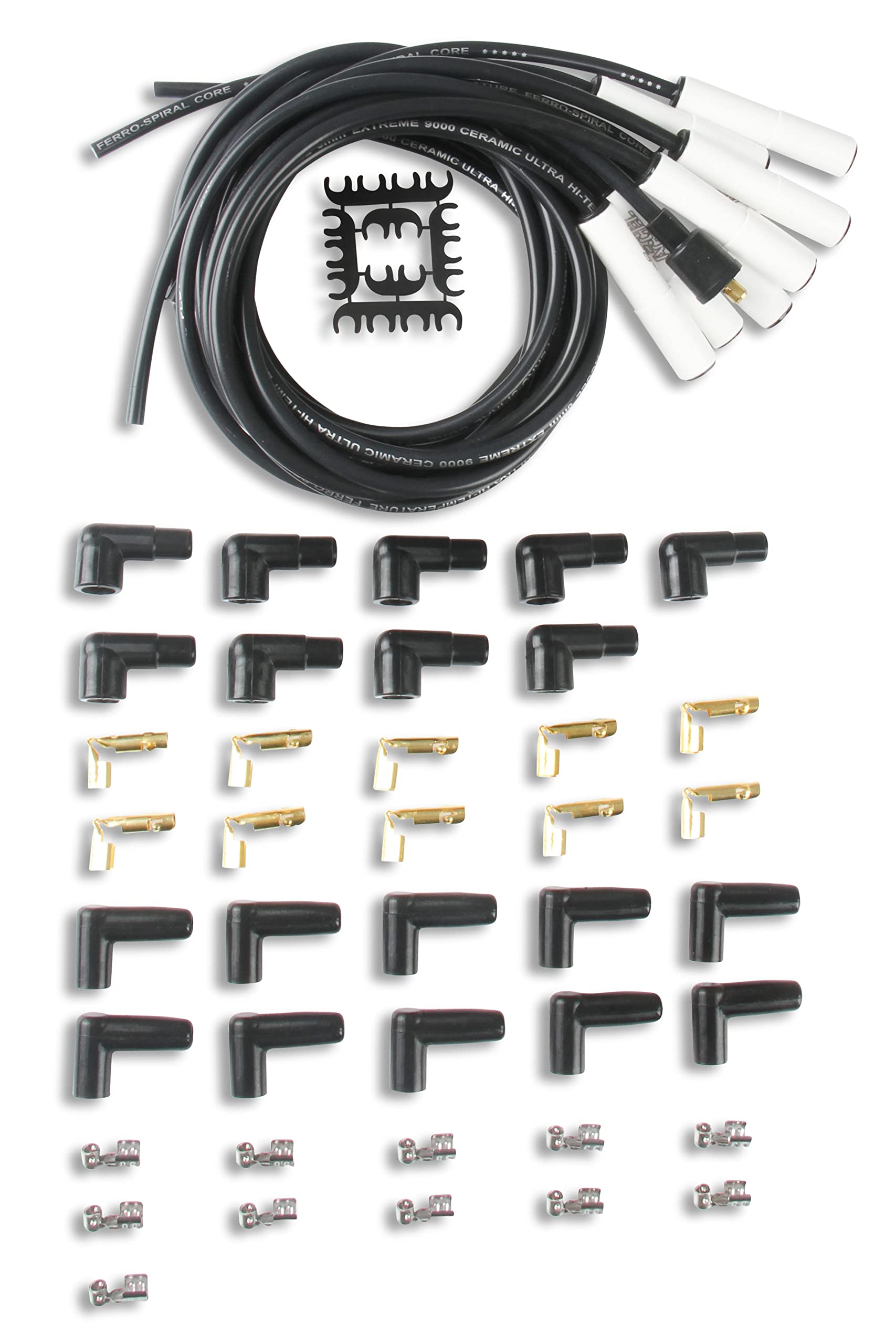 9000C ACCEL Extreme Spark Plug Wire Set - Universal - 180 Degree White Ceramic Boots