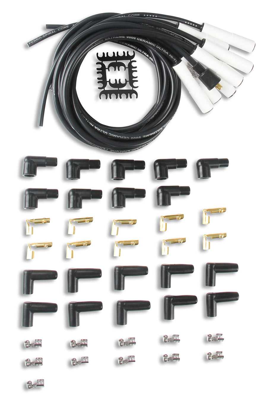 9000C ACCEL Extreme Spark Plug Wire Set - Universal - 180 Degree White Ceramic Boots