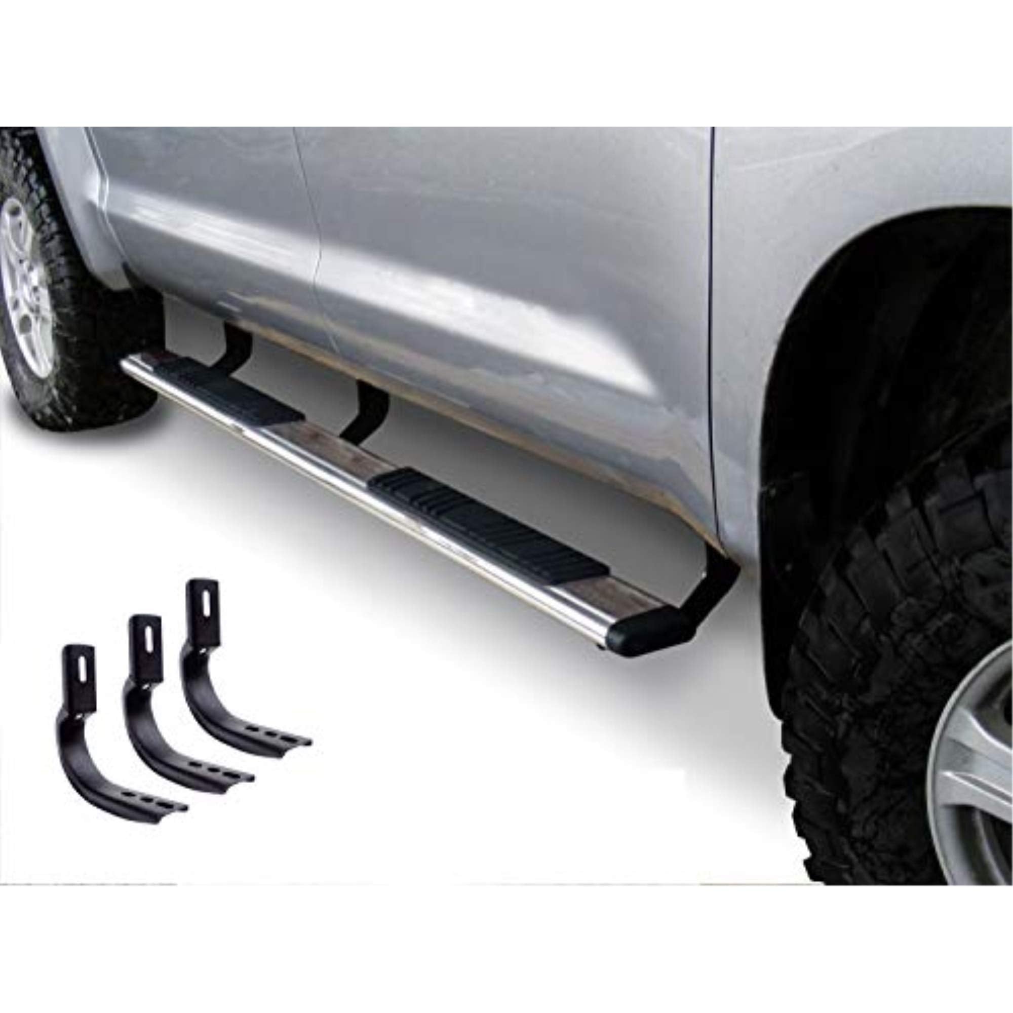 Go Rhino 5" Low Profile OE Xtreme Sidesteps & Brackets | Stainless Steel, Polished | 685451687PS | Fits 2020-2024 Jeep Gladiator JT, 4-Door