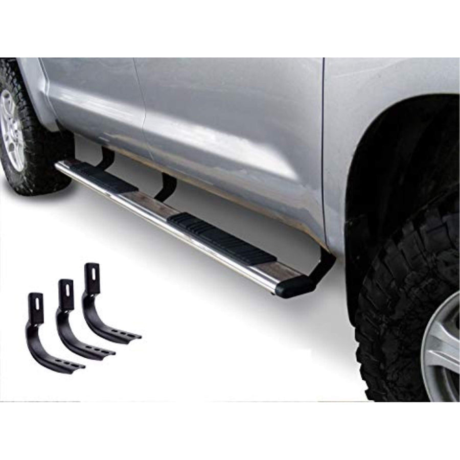 Go Rhino 5" Low Profile OE Xtreme Sidesteps & Brackets | Stainless Steel, Polished | 685451687PS | Fits 2020-2024 Jeep Gladiator JT, 4-Door