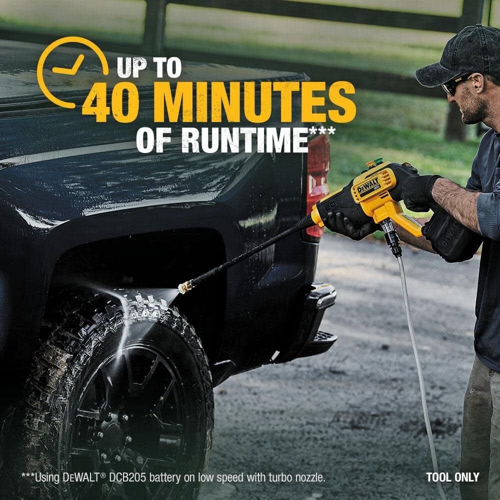 DEWALT Pressure Washer Cordless, Power Cleaner, 550-PSI, 1.0 GPM, Tool Only, Battery and Charger Not Included (DCPW550B)