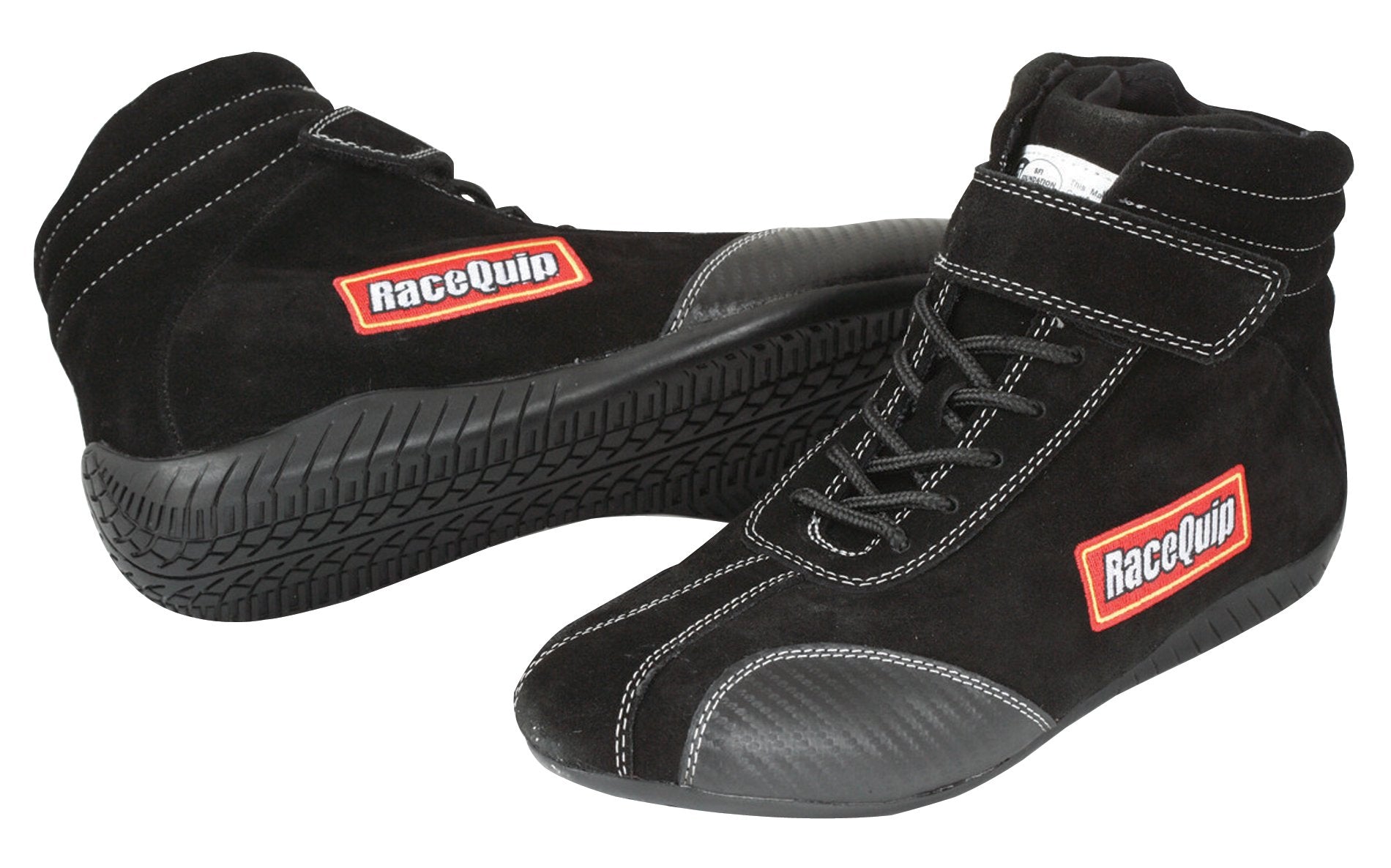 30500085RQP RaceQuip® Euro Carbon L Driving Shoes SFI 3.3/5 Black Size 8.5