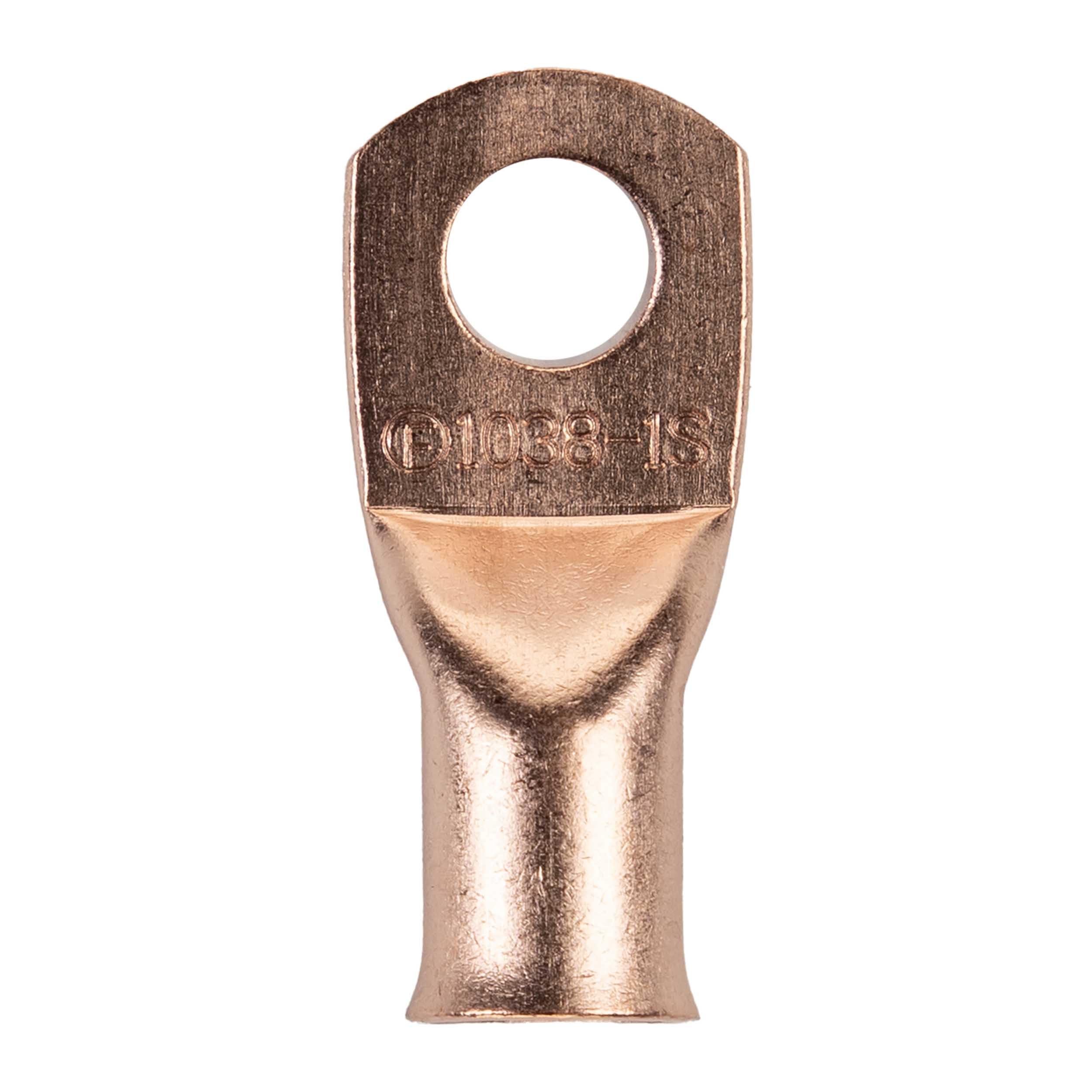 Copper Install Bay Uninsulated Ring Terminal 1/0 Gauge 3/8 Inch