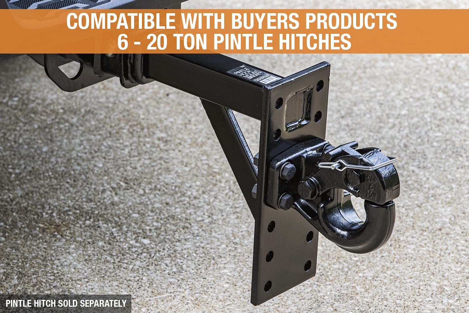 PM1012 Buyers Products Pintle Hook Mount – 6 Position Adjustable Trailer Hitch Receiver for 2 Inch Trucks, 10,000 lb MGTW – Heavy-Duty Tow Hitch, 2,000 MVL Rated, 14.5"