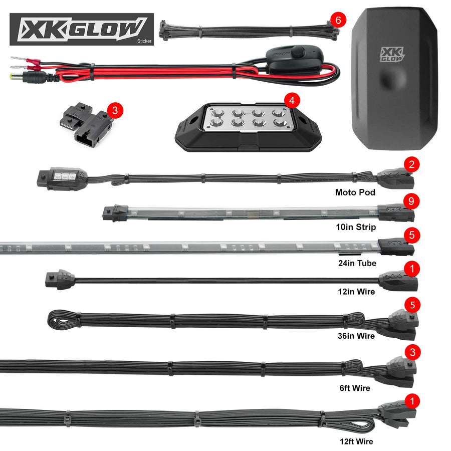XKGLOW XK-Sling-ADV LED Underglow Light Kit for Slingshot Polaris | XKCHROME Smartphone App Controll