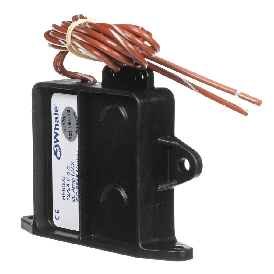 Whale BE9003 Electric Sensor Field Switch, 12V or 24V, Suitable for Up to 20 Amps, Black
