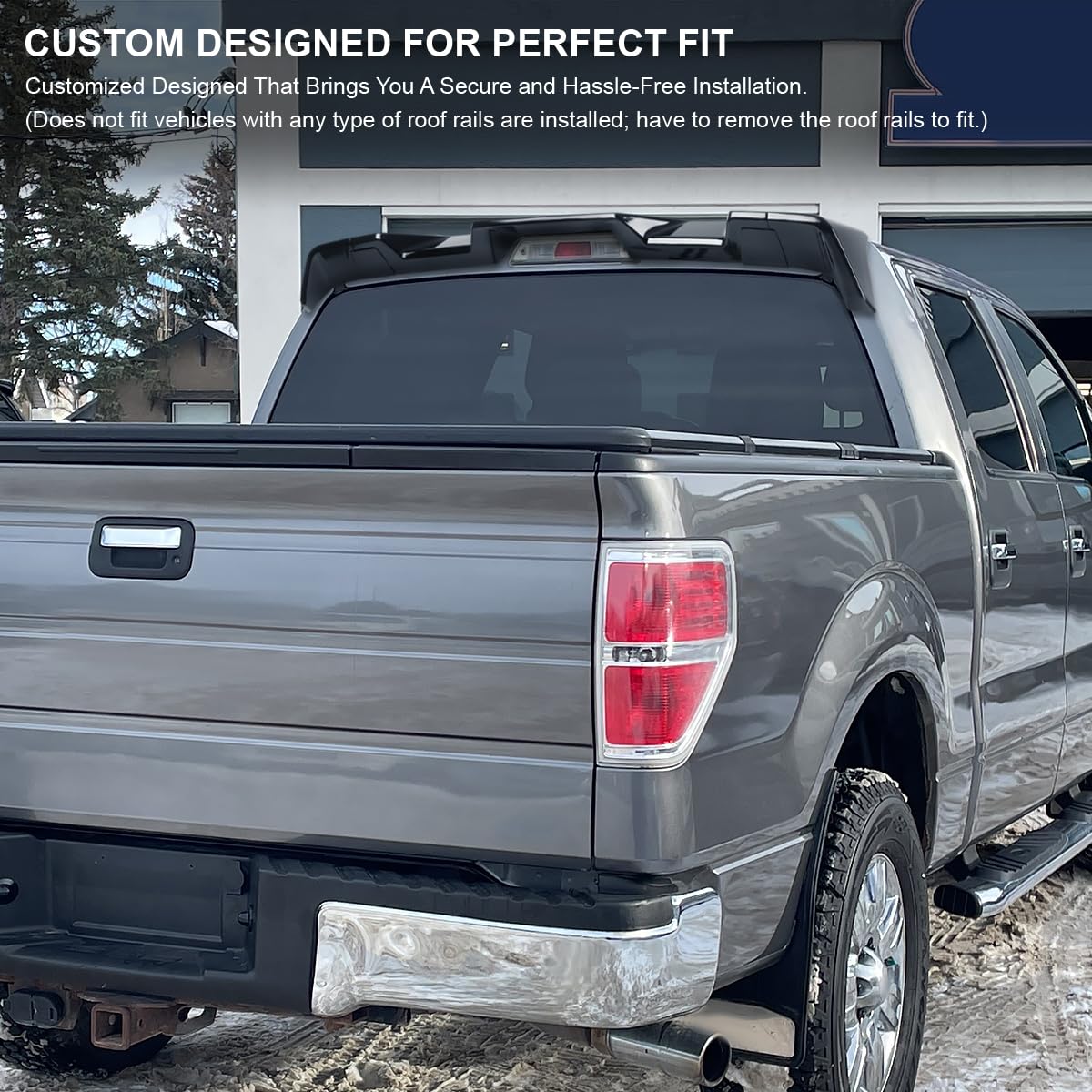 Glossy Black ABS Cab Roof Spoiler Spec-D Tuning for 2009-2014 Ford F150 Models
