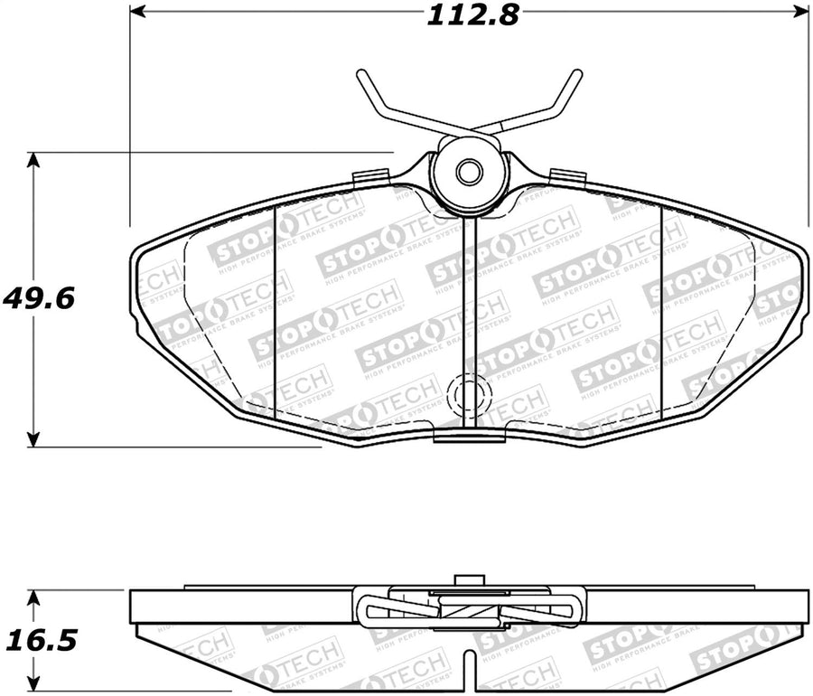 Rear StopTech 308.09440 Brake Pads with Shims and Hardware Street