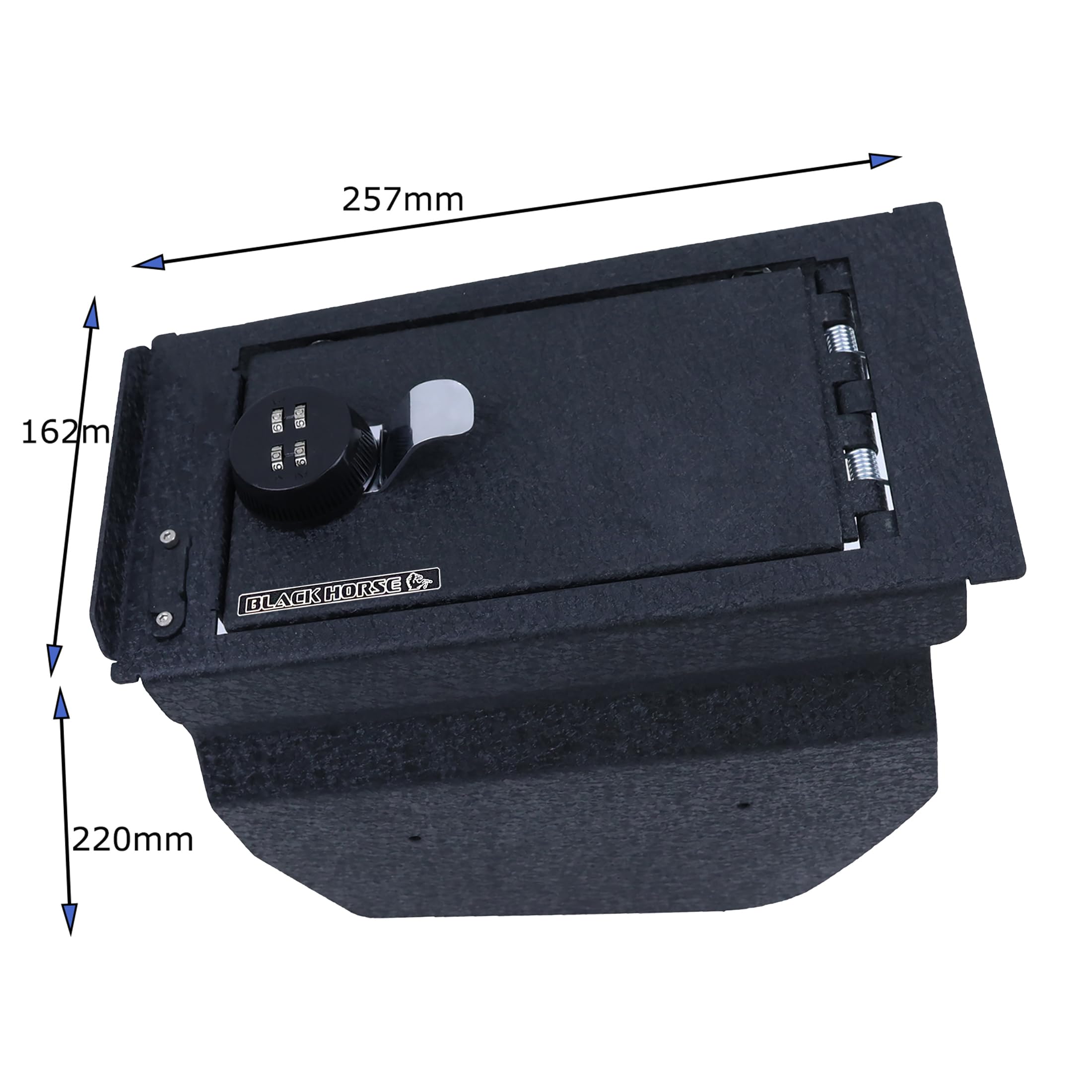Center Console Safe Black Horse Security Lock Box, Black Gun Box Organizer, with 4 Digit Combination Resettable Lock Compatible with 2016-2022 Mercedes-Benz GLC-ASMB01