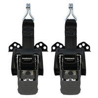 Heavy Duty CargoBuckle Ladder Rack Straps Tie-Down System, Universal Mount for Square/Round Racks, 2-Inch, 2000 Lbs Break Strength, 677 Lbs Safe Working Load, Double J-Hook, 7ft Straps - 2 Pack