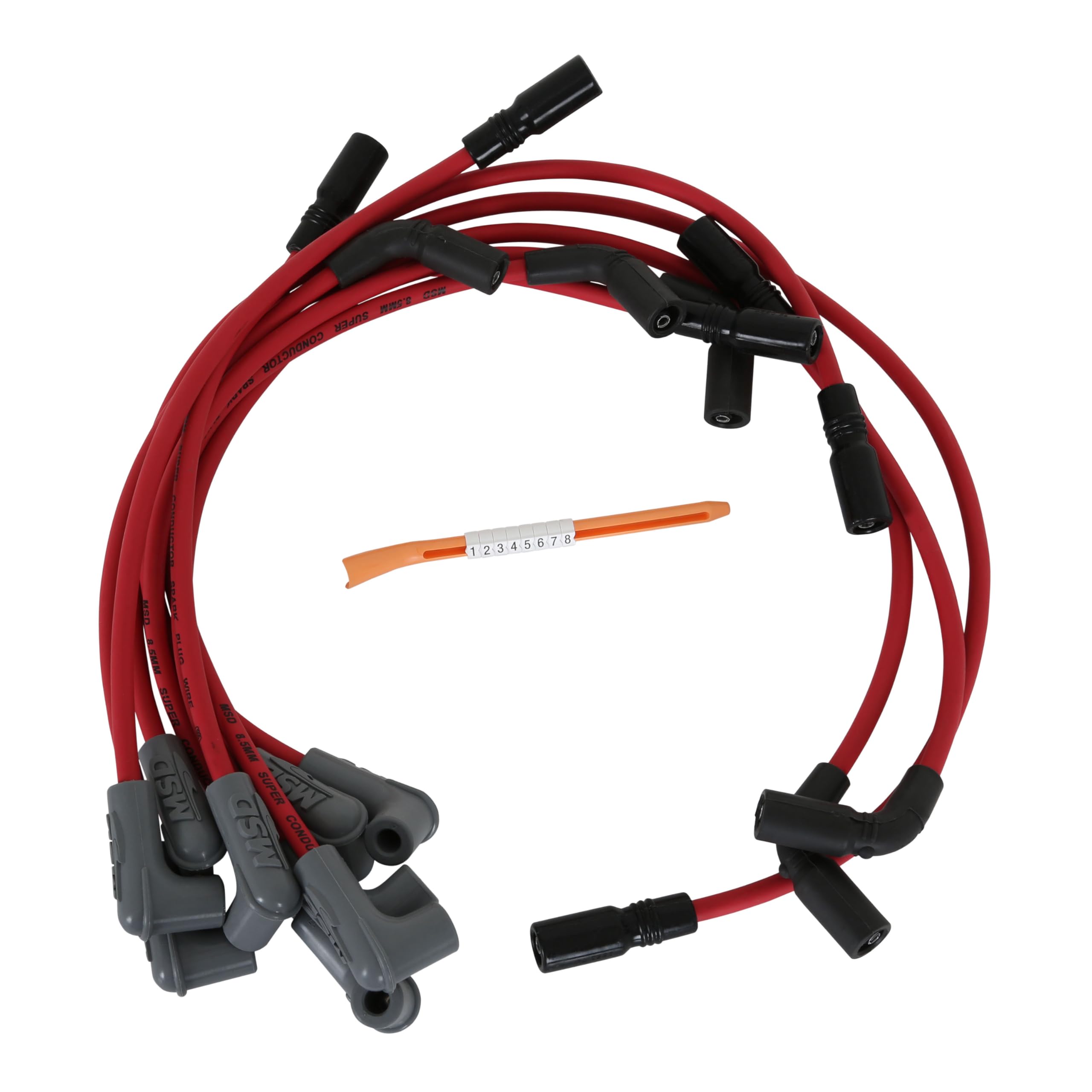 Super Conductor MSD 32159 Spark Plug Wire Set, Red