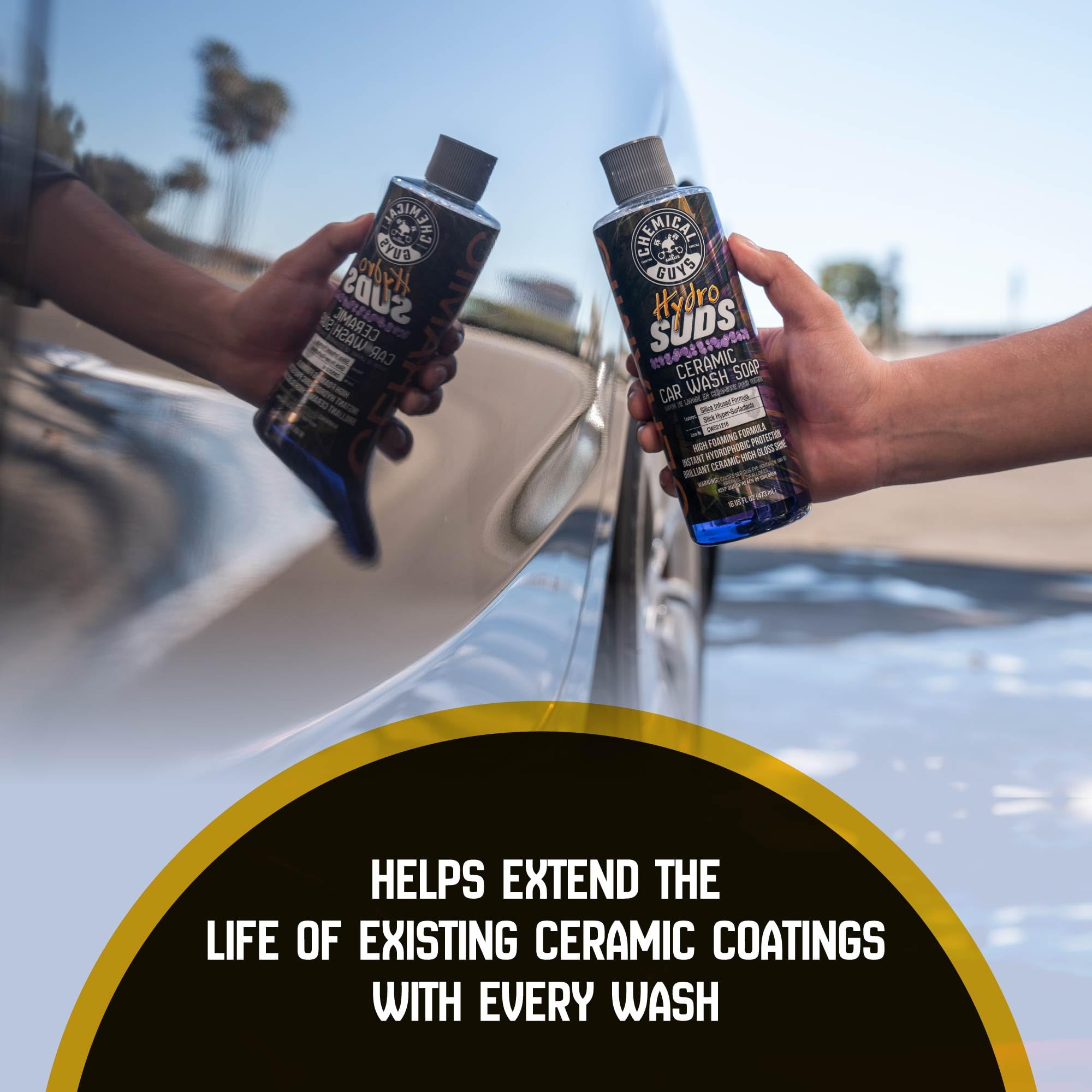 Chemical Guys HydroSuds Ceramic SiO₂ High Foaming Soap Car Wash - Foam Cannon Soap, Works with Foam Guns or Bucket Washes for Cars, Trucks, Motorcycles, RVs, and More, Berry Scent - 16 oz