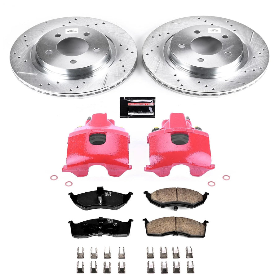 Power Stop Z23 Evolution Sport Brake Upgrade Kit KC1694 with Powder Coated Calipers For Chrysler Concorde 1998-2004, Dodge Intrepid 1998-2004 [Model Specific]