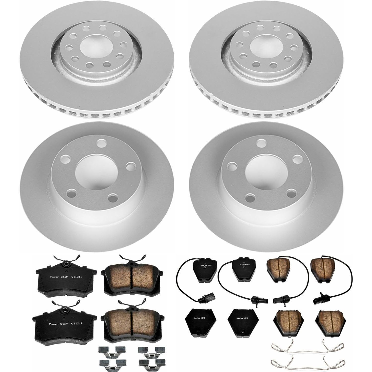 Z23 Evolution Power Stop CRK890 Coated Brake Kit Front and Rear For Audi A6 Quattro 2000-2001 [Model Specific]