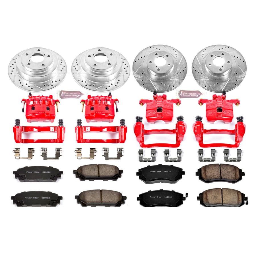 Power Stop 1-Click Performance Brake Kit with Caliper For Saab 9-2X 2005-2006, Subaru Forester 2004-2008, Subaru Impreza 2003-2005 [Model Specific]