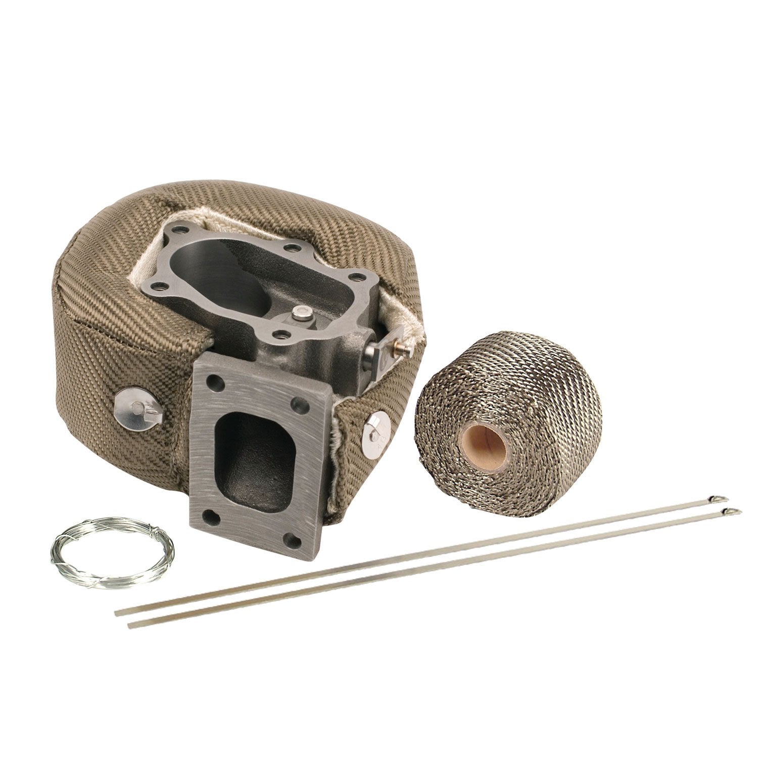 Turbo Shield Design Engineering Titanium™ | T25/T28 Turbo Kit | 19" x 2.5" Heat Shield Turbocharger Blanket | Includes Exhaust Wrap, Locking Ties & Wire