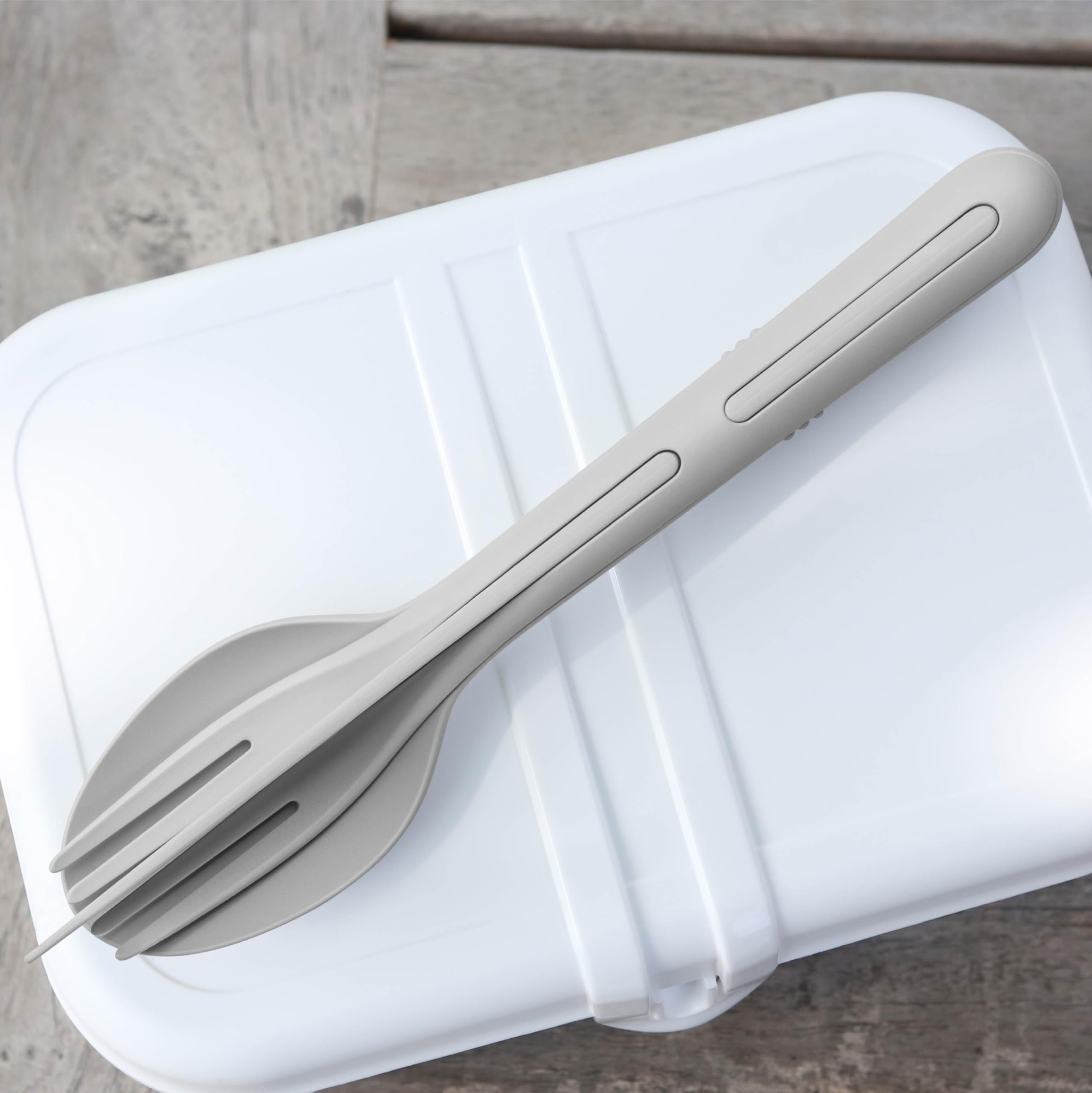 silwy® Cutlery Tricky Set (3 Pieces: Knife, Fork & Spoon) - Compact Click System for Easy Organization - Ideal for Camping, Caravanning & Boating