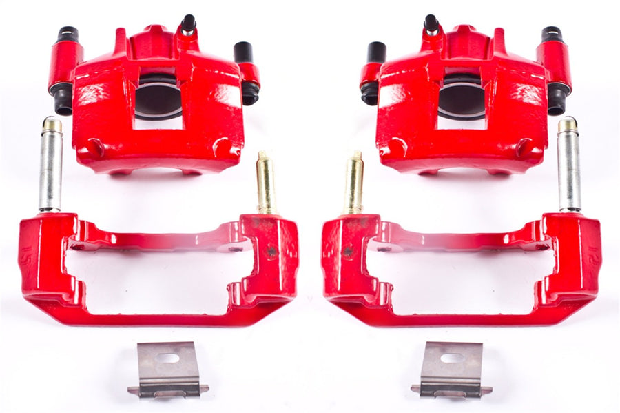Power Stop Front S4378 High-Temp Pair of Red Powder Coated Calipers For Ford Mustang 1994-1998, Ford Thunderbird 1993-1997, Mercury Cougar 1993-1997 [Model Specific]