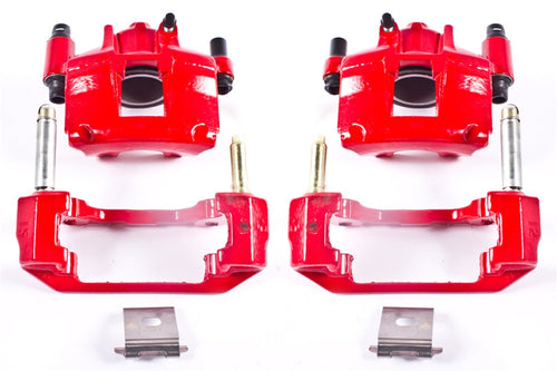 Power Stop Front S4378 High-Temp Pair of Red Powder Coated Calipers For Ford Mustang 1994-1998, Ford Thunderbird 1993-1997, Mercury Cougar 1993-1997 [Model Specific]