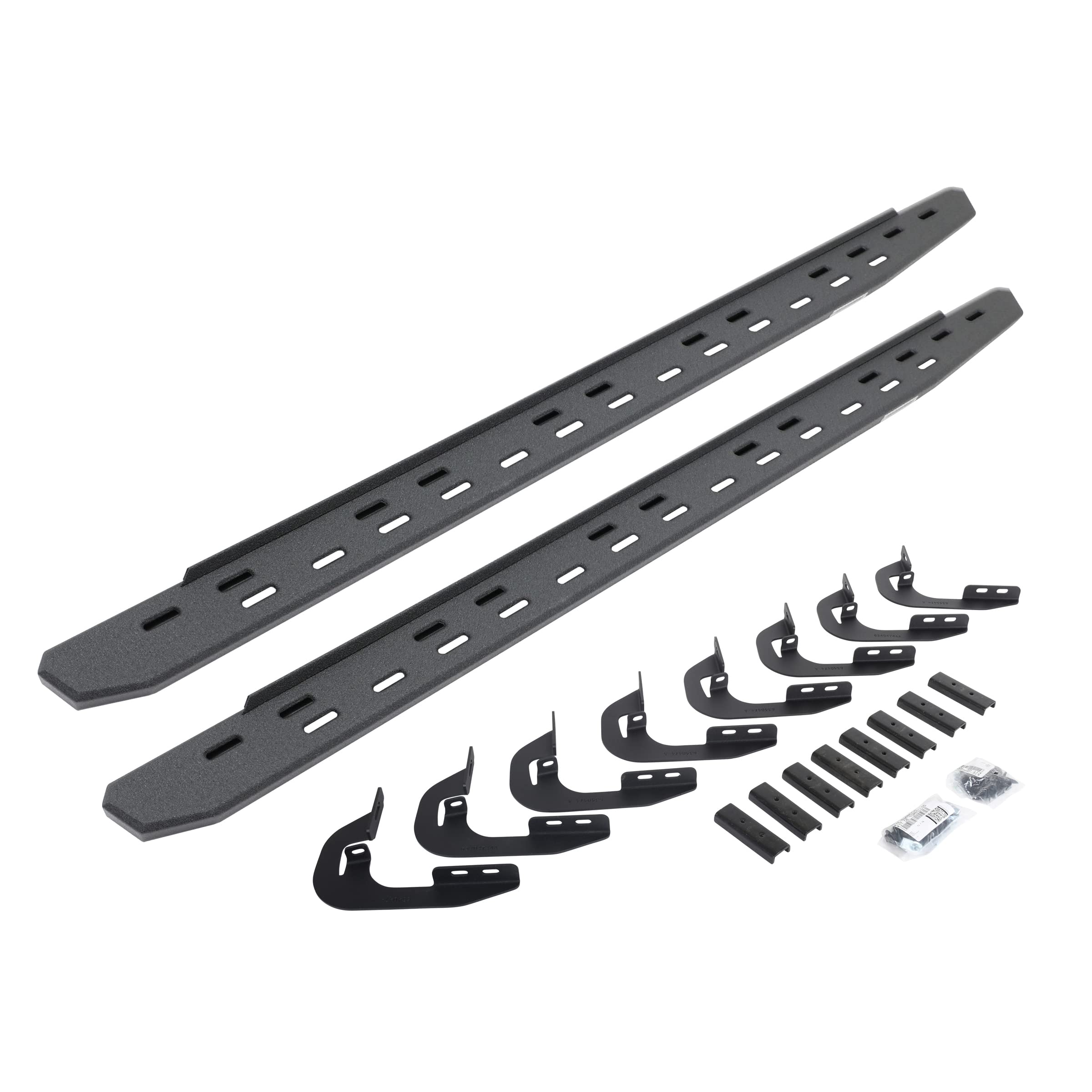 Go Rhino RB30 Running Boards & Slim Brackets | Galvanized Steel, Protective Bedliner Coating | 69605880ST | Fits 2014-2018 Chevrolet Silverado/GMC Sierra 1500 Double Cab (See Description)